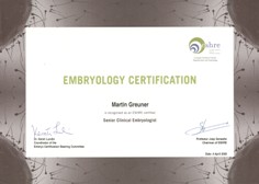 ESHRE Zertifikat Senior Clinical Embryologist